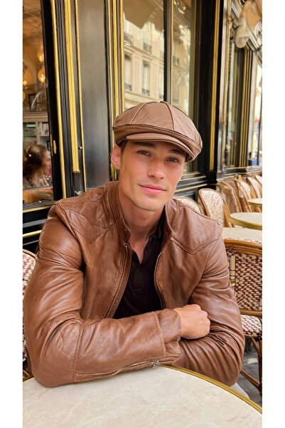 LAGRANZE Vintage Rider Men's Leather Cap