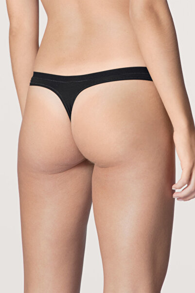 Yohannes Club Women'S, Cotton Basic Thong String Panties, 2-Pack, Black and White,