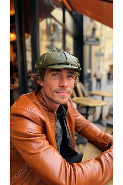 LAGRANZE Vintage Rider Men's Leather Cap