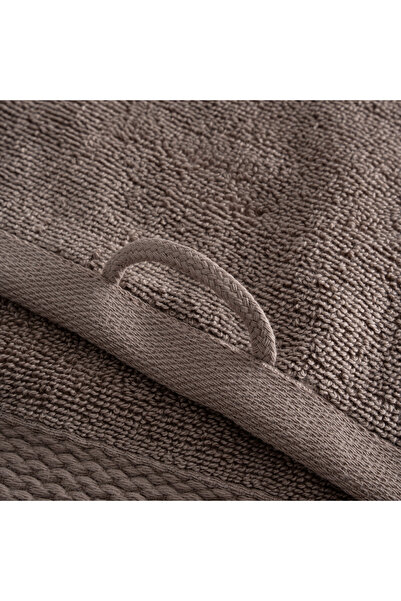 Green Black Lara Bath Towel 100% Cotton with Border Brown 80X150 cm