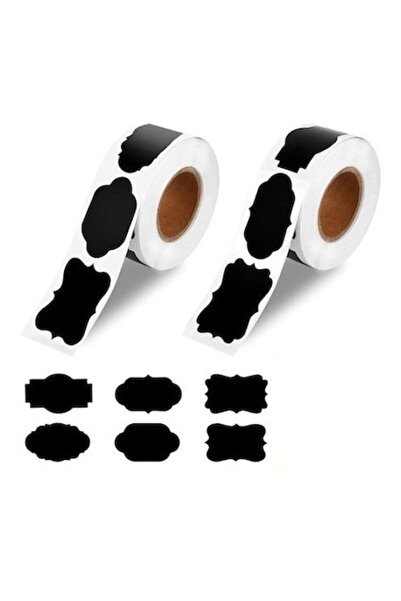 DELPI Set de 300 de etichete autoadezive, 6 forme, 3 x 5 cm, negre