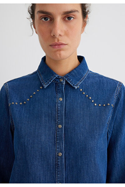Mavi Janet Dark Blue Denim Jean Shirt Fitted / Bodycon Cut 1211045-90089