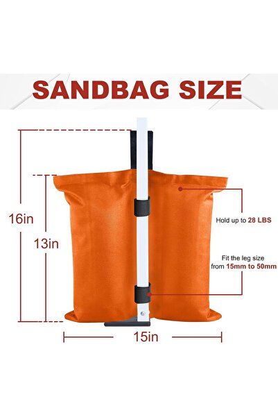 ABCCANOPY 54kg Tent Sand Bags, Pack of 4 (Orange)