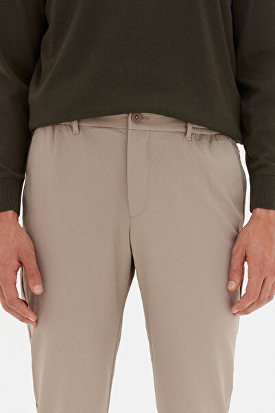 D'S Damat Ds Damat Relaxed Fit Beige Plain Jogger Pants