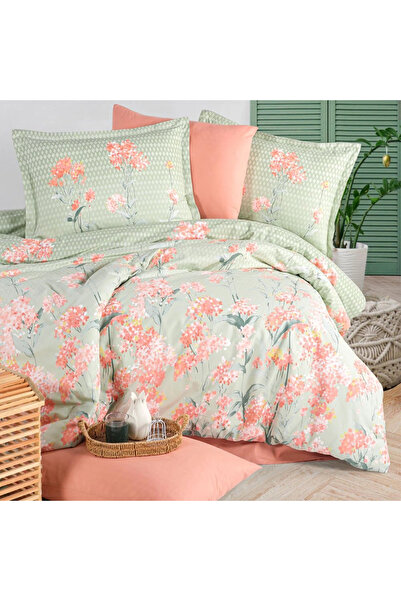 Clasy Ranforce 100% Cotton Double Duvet Cover Set Nivora V1 Powder