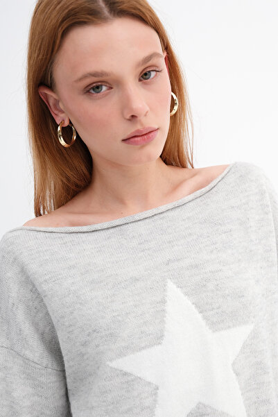 Addax Star Patterned Knitwear Sweater K3482