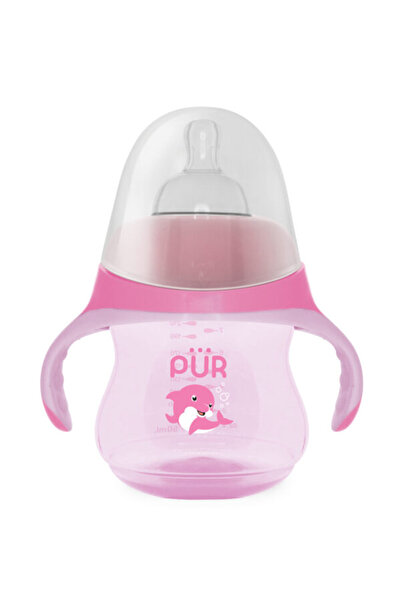 Pür PUR 5510 – BOTTLE WITH HANDLES, DOLPHIN TYPE pink +6MONTHS, 230ML
