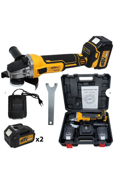 OEM Polizor unghiular fără fir 125 mm, 2 baterii 48V 5Ah, 8100 RPM, geantă de...