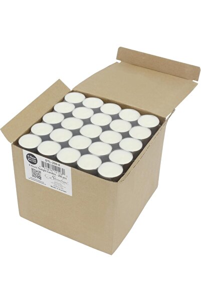 Stonebriar Unscented Tea Light Candles, Long Burn ~8 Hours, Pack of 200, White