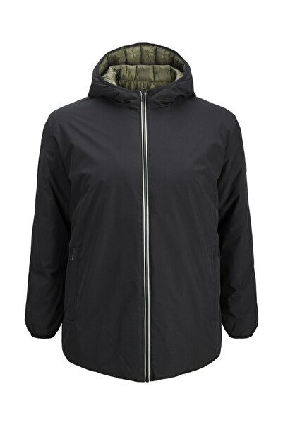 Jack & Jones Plus Men's Black Jjebrook Reversible Jacket Sn Pls Plus Size Jacket 12279443-Black