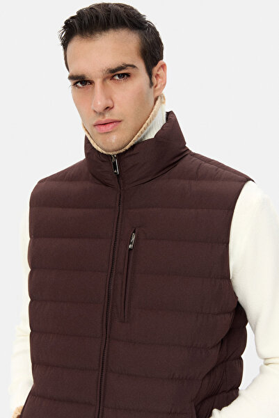 D'S Damat Ds Damat Regular Fit Plum Plain Vest Coat