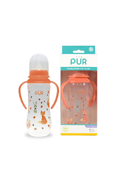 Pür PUR 9014 – PATTERNED BOTTLE WITH HANDLES peach +6 MONTHS, 250ML