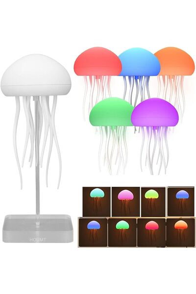Houmt LED Jellyfish Lamp - Voice Control RGB Gradient Rechargeable Night Light