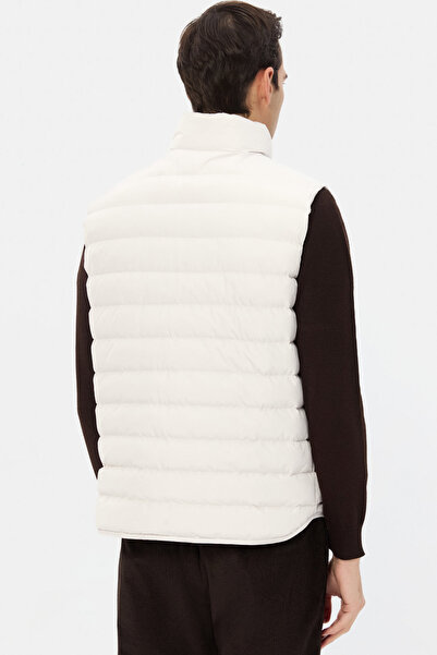 D'S Damat Ds Damat Regular Fit Ecru Plain Vest Coat