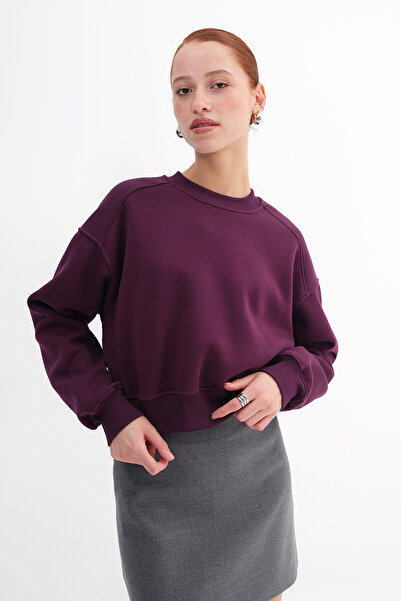 Addax Fleece-Lined Basic Sweatshirt S3812-İ13