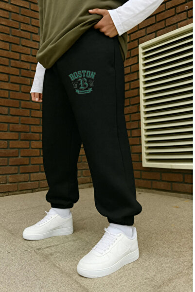 EydaMoon Men's Winter Boston Printed Cotton Leggings with Elastic Waistband