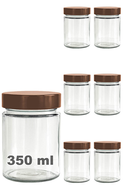 Afracam 350 ml Jar with Copper Deep Lid 350 Cc Transparent Jam, Marmalade Gla...