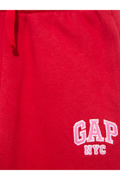 GAP Kız Çocuk Kırmızı Relaxed Logo Jogger Eşofman Altı