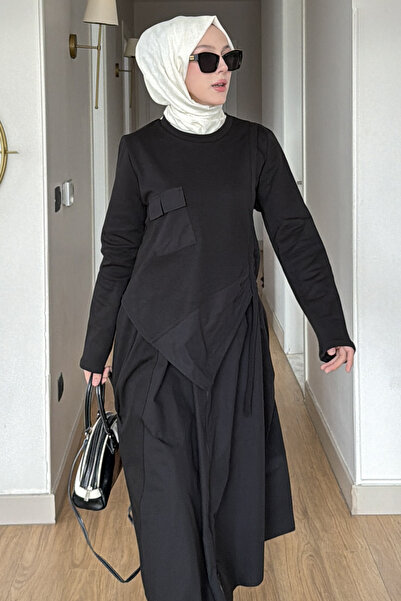 SaklıButik Andria Asymmetrical Zippered Skirt Suit