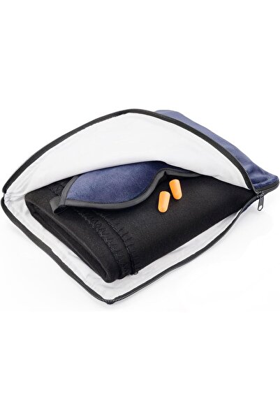 genernic Louis N. Clark Ultimate Travel Comfort Set - Inflatable Pillow, Wool Blanket, Eye Mask & Earplugs