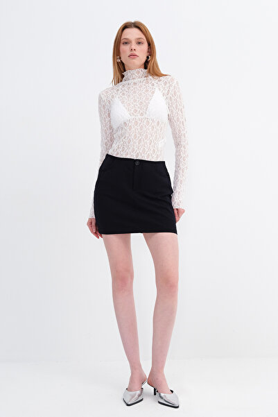 Addax Buttoned Pocket Mini Skirt E17709