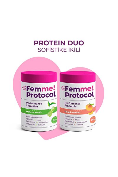 Femme Protocol Protein Duo Sophisticated Duo: Matcha Magic + Peach Perfect