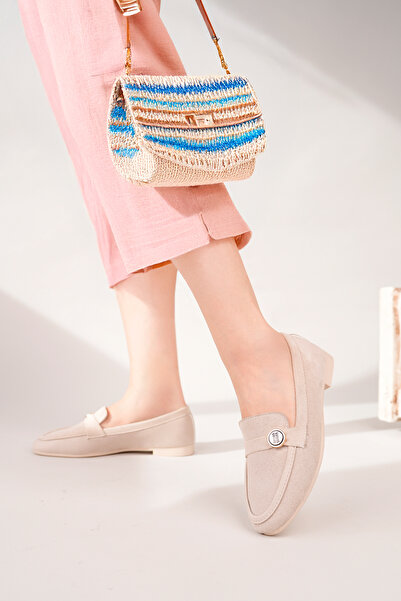 Ceylans Γυναικείο Loafer από σουέτ με μεταλλική αγκράφα GKs2