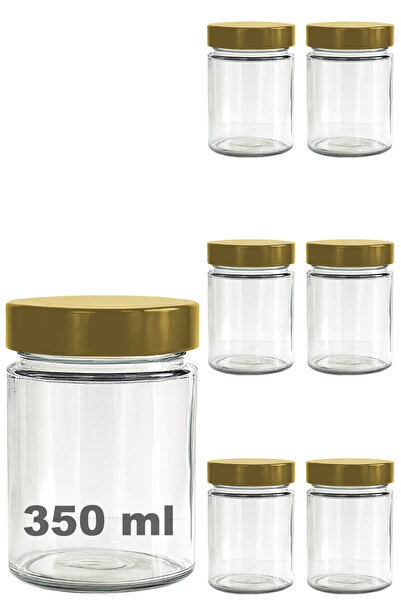 Afracam 350 ml Jar with Gold Deep Lid 350 Cc Transparent Jam, Marmalade Glass...