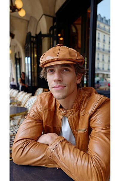 LAGRANZE Vintage Rider Men's Leather Cap