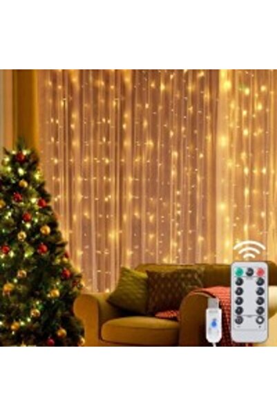 Om Decorative installation with remote control, Light Curtain Type with copper wire, 3m X 3m, 300 LED