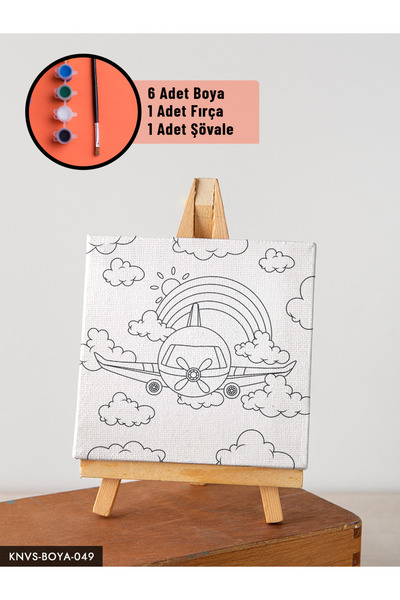 CeSht Canvas Painting Set with Easel Includes Easel, Brush, Paint