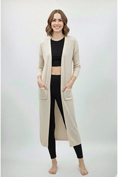 rushana Women's 125cm Long Pocketed Loose Knit Cardigan