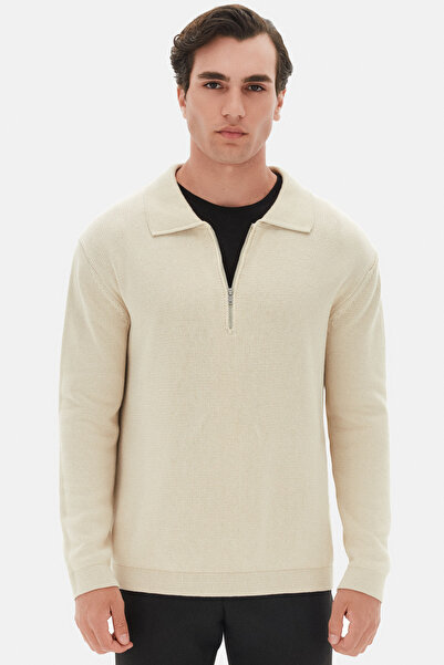 Twn Relaxed Fit Beige Sweater