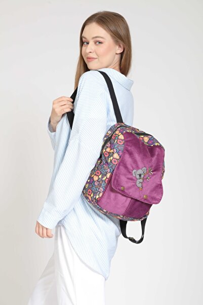 street&bagdnz حقيبة ظهر بنمط بوهيمي أصلي مطرزة على شكل كوالا للاستخدام اليومي...