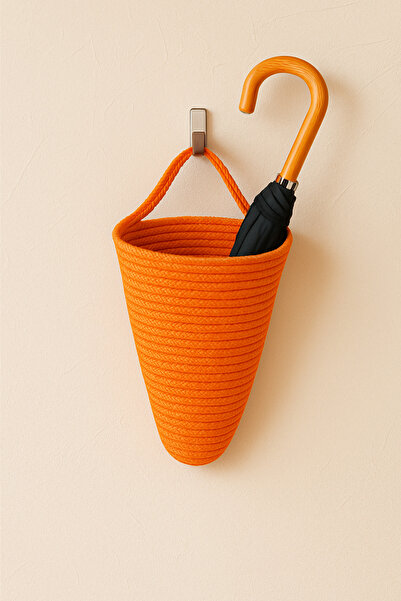 MaVaux Wallnest Rope Wall Hanging Basket Umbrella Holder Decorative Wall Organizer Basket