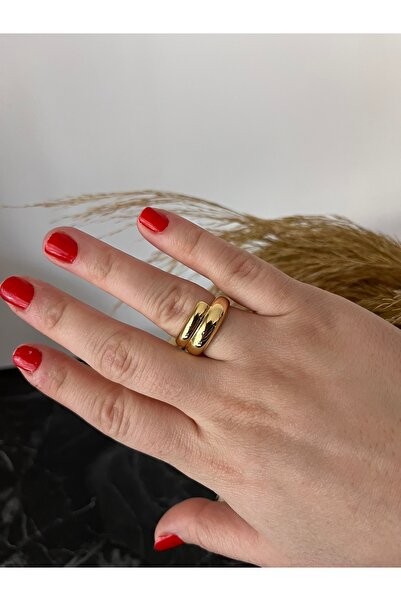 shop خاتم من الفولاذ المقاوم للصدأ ذهبي اللون طراز عتيق لامع قابل للتعديل