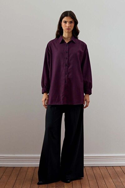 Ceylan Otantik Burgundy Gingham Shirt