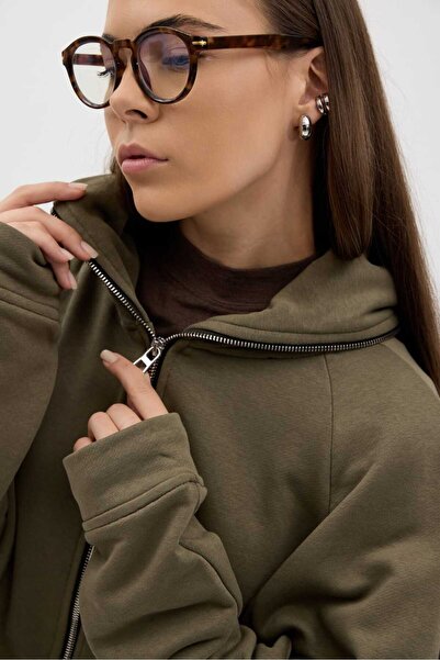 Buly Φούτερ με φερμουάρ και λεπτομέρεια με κουκούλα