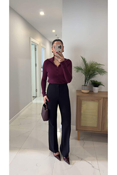 BİRCANÇİL Yoya Black Flared Pants