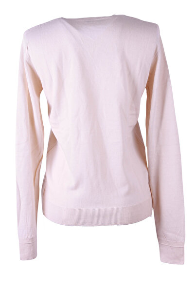 trender Alp01 Sleeve Detailed V-Neck Ecru Women's Sweater Alp01