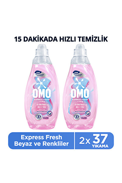 Omo Express Fresh Sensitive Beyaz ve Renkliler Sıvı Çamaşır Deterjanı 1480ml x2