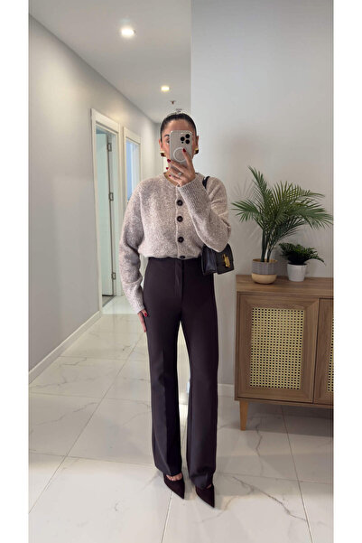 BİRCANÇİL Yoya Brown Flared Pants