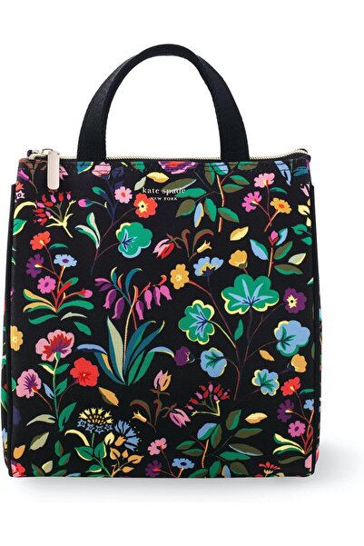 kate spade new york Insulated Soft Portable Lunch Bag - Autumn Floral, Black
