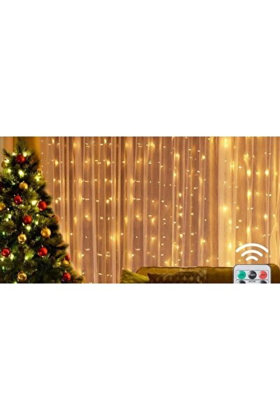 Om Decorative installation with remote control, Light Curtain Type with copper wire, 3m X 3m, 300 LED