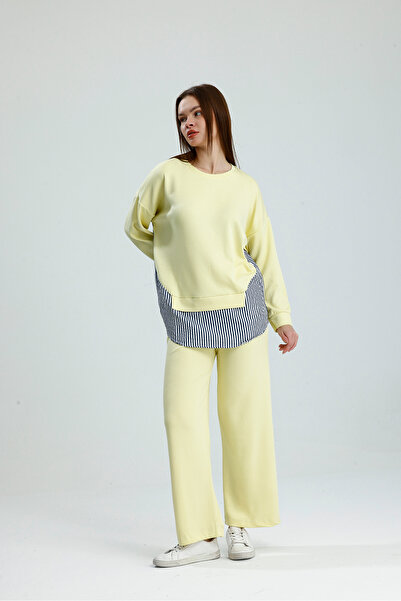 vikitekno Women's Hijab Double Suit Shirt Detailed Modal Suit