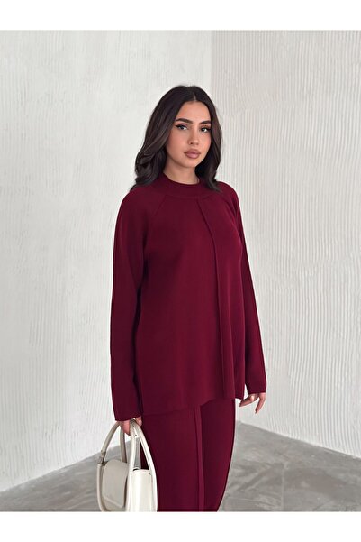 Noi Belis Basic Oversized Sweater Pants Knitwear Bottom-Top Set Aw25Au0043