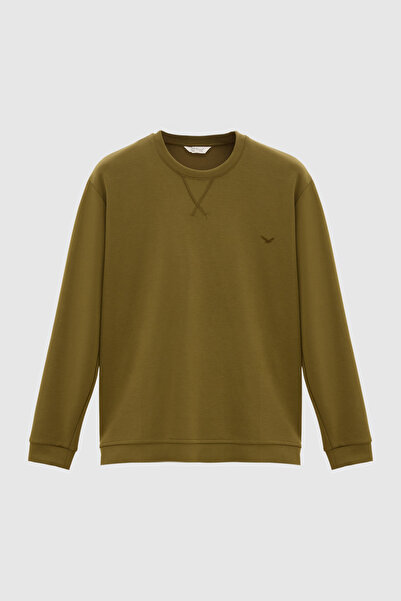 D'S Damat Φούτερ Ds Damat Regular Fit Χακί μονόχρωμο