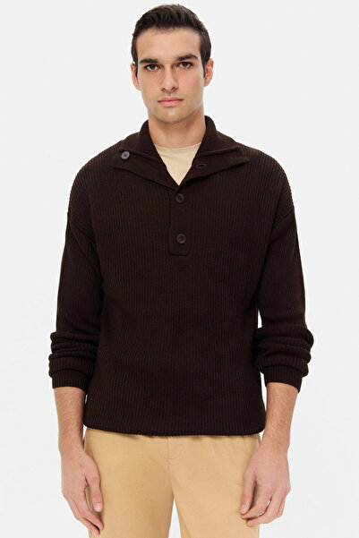 D'S Damat Ds Damat Regular Fit Brown Sweater
