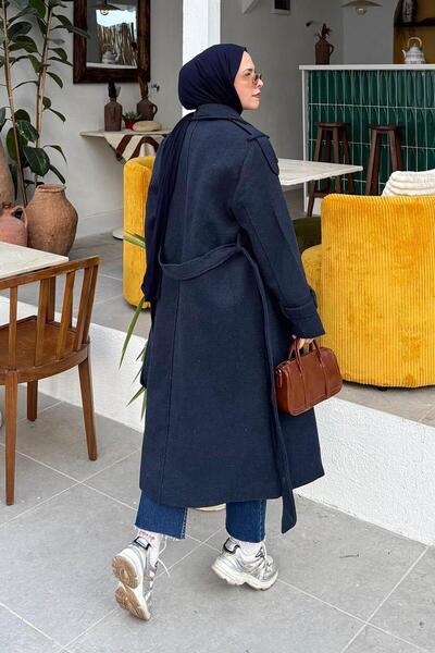 lamelif Oversized Coat Navy Blue
