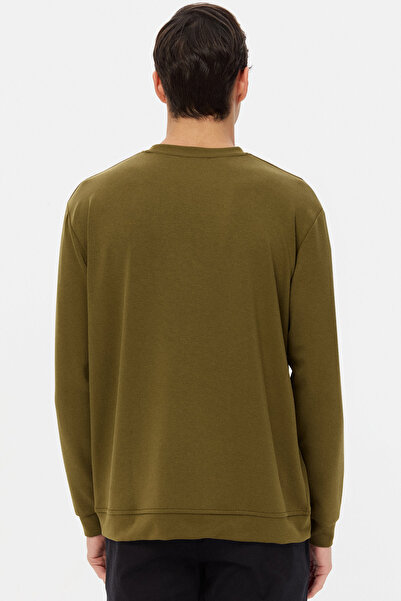 D'S Damat Φούτερ Ds Damat Regular Fit Χακί μονόχρωμο